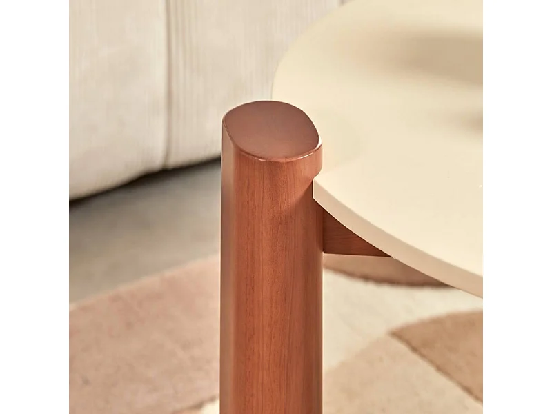 Table Basse Design "Jilani" 85cm Beige