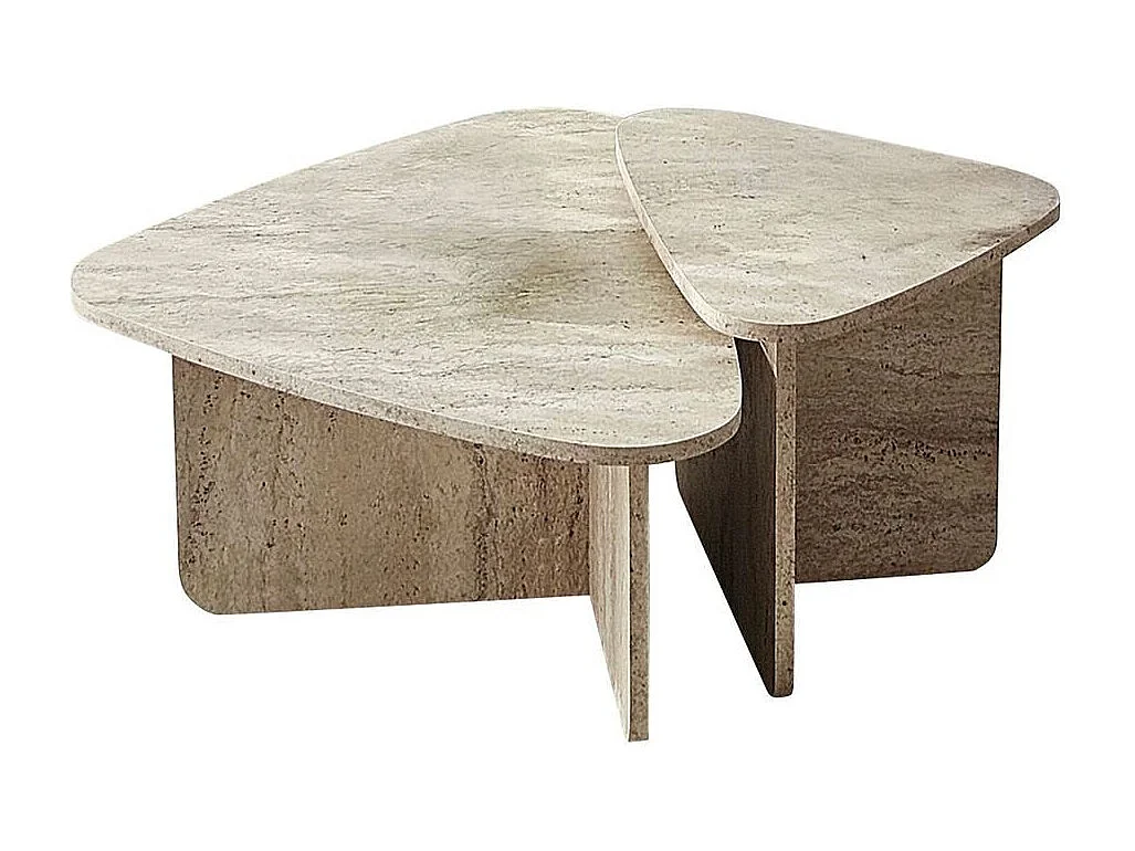 Set van 2 lage tafels in driehoekvorm met afgeronde randen L90/L60 cm - BALLARE