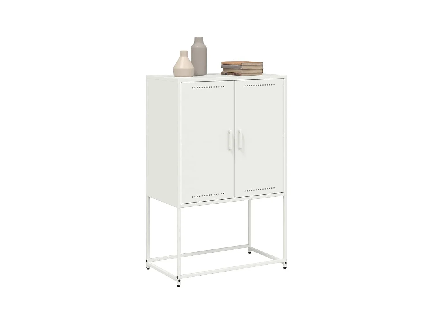 Buffet haut blanc 68,5x38,5x107 cm acier