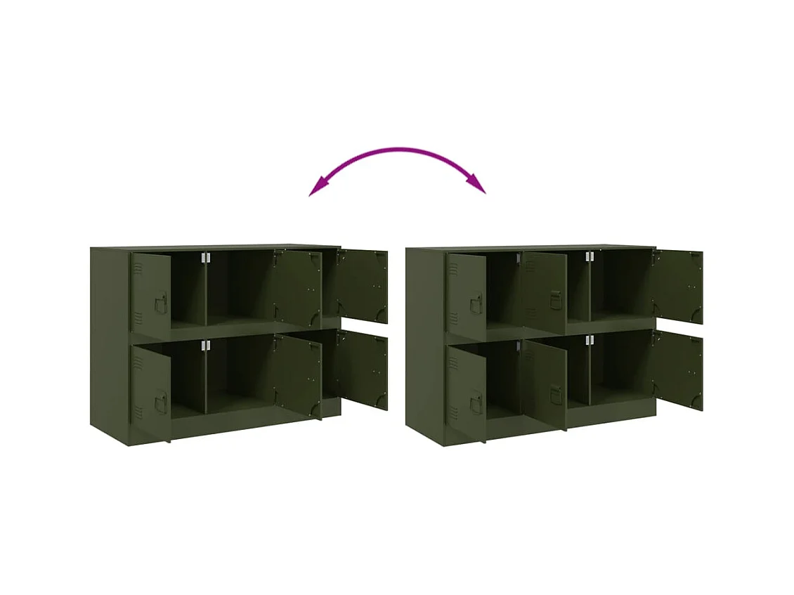 Buffet vert olive 99x39x73 cm acier