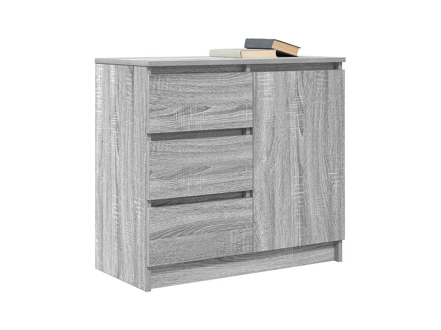 Buffet avec tiroir sonoma gris 71x35x65 cm bois d'ingénierie