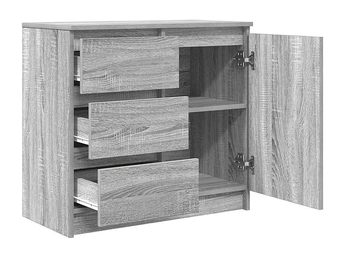 Buffet avec tiroir sonoma gris 71x35x65 cm bois d'ingénierie