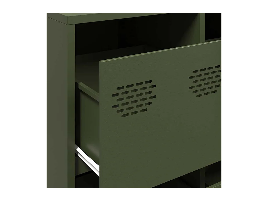 Buffet vert olive 135x39x103,5 cm acier laminé à froid