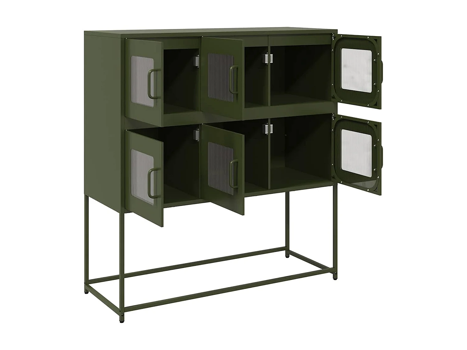 Buffet vert olive 100,5x39x107 cm acier laminé à froid