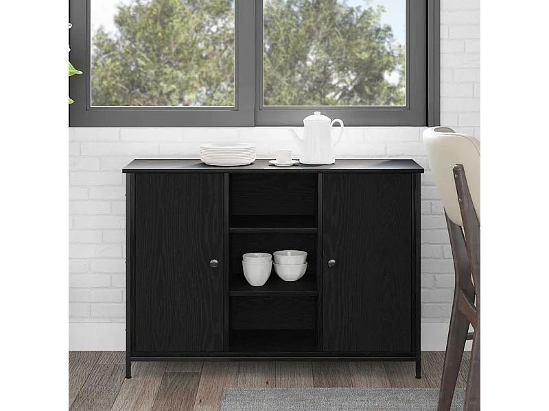 Buffet Chêne noir 100 x 35 x 70 cm Bois d'ingénierie