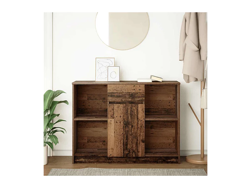 Buffet avec tiroir vieux bois 101x35x76 cm bois d'ingénierie