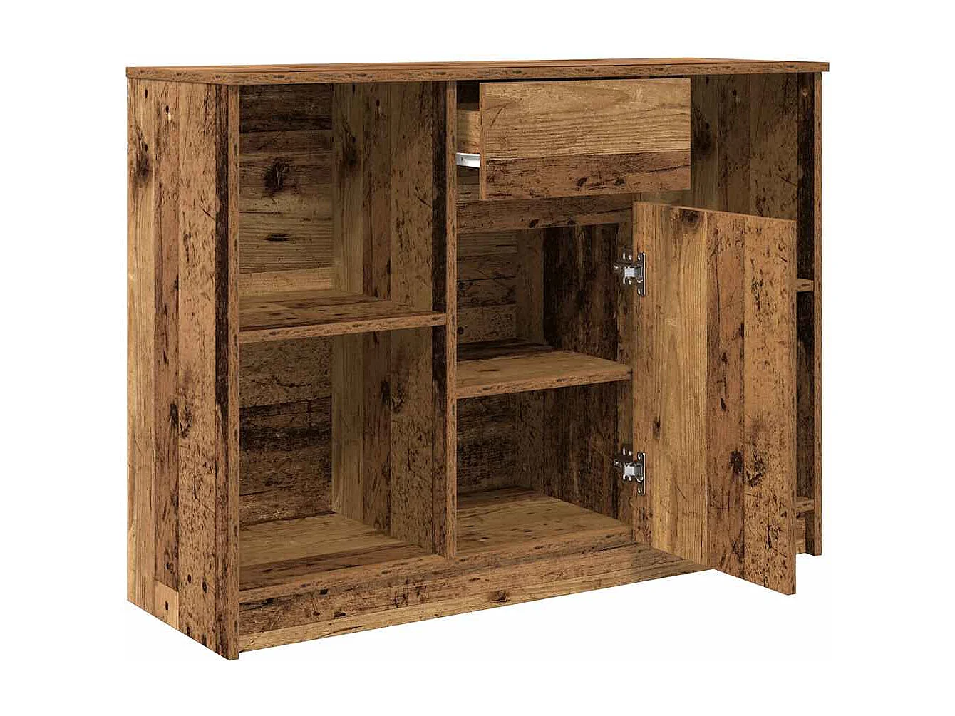 Buffet avec tiroir vieux bois 101x35x76 cm bois d'ingénierie