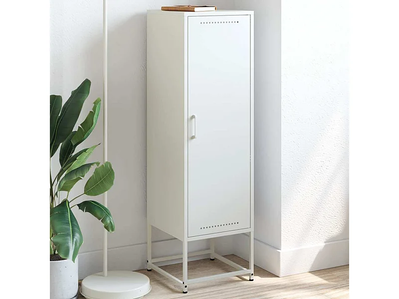 Buffet haut blanc 36x39x123 cm acier