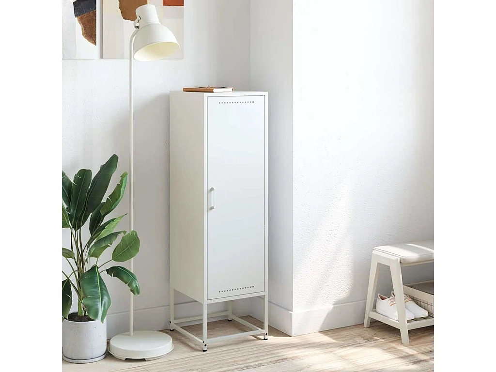 Buffet haut blanc 36x39x123 cm acier