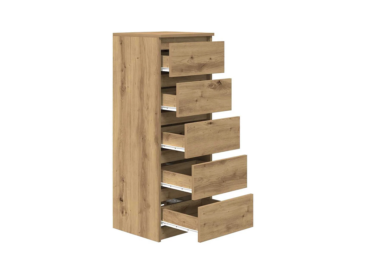 Buffet et tiroirs chêne artisanal 37,5x35x99 cm bois ingénierie