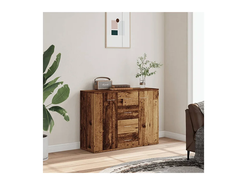 Buffet vieux bois 88x30x64 cm bois d'ingénierie