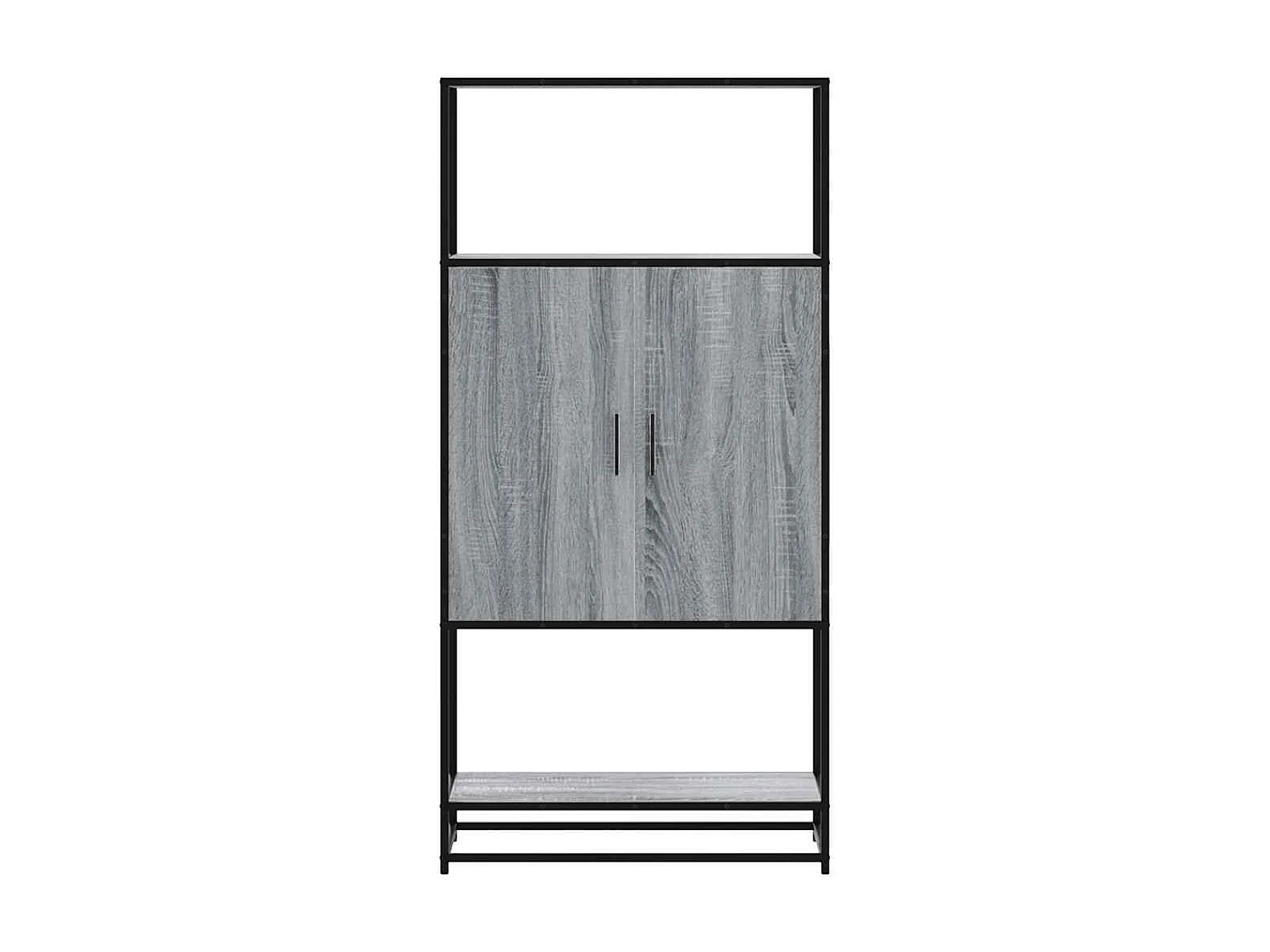 Buffet haut sonoma gris 68x35x139 cm bois d'ingénierie et métal