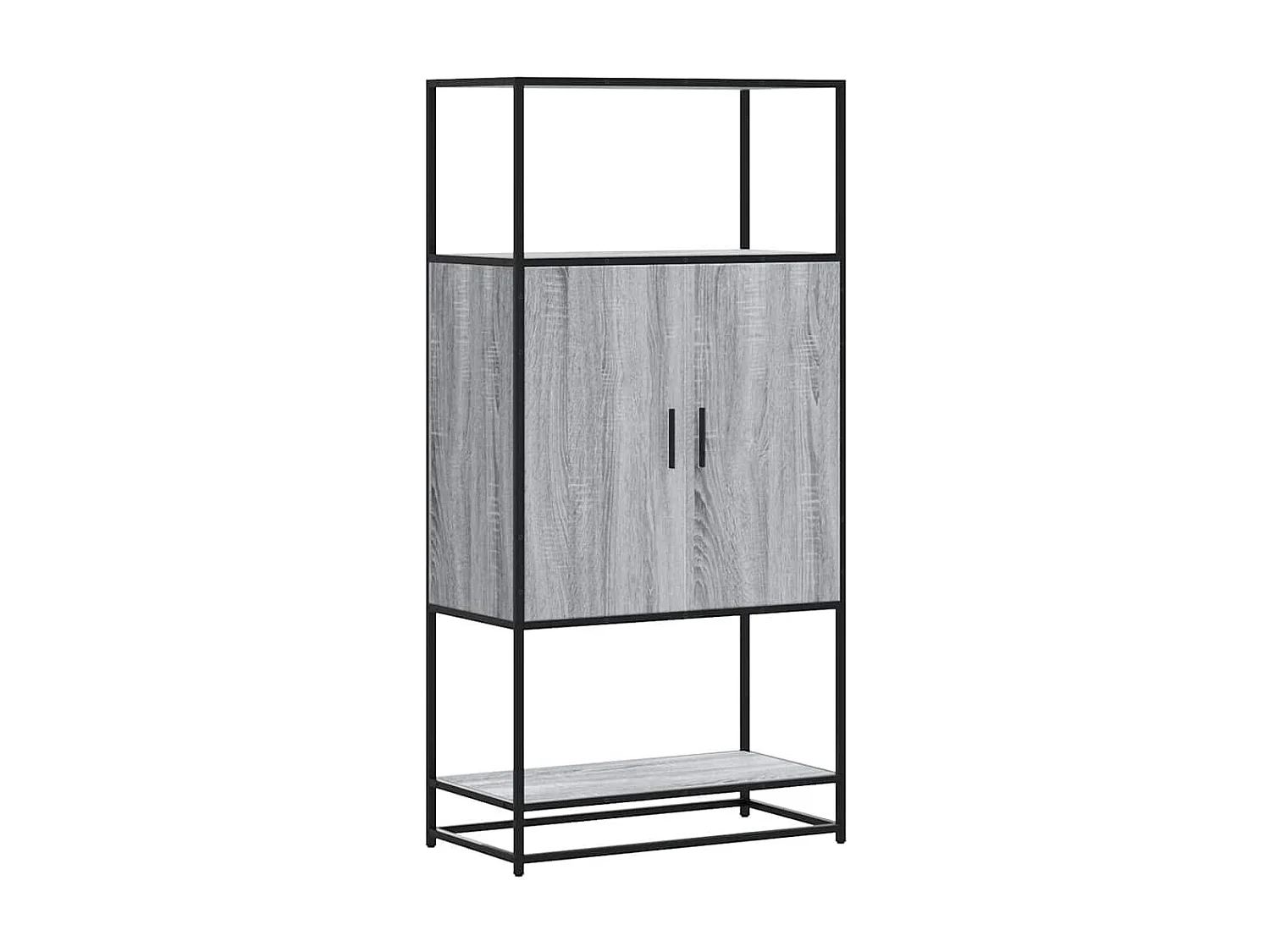 Buffet haut sonoma gris 68x35x139 cm bois d'ingénierie et métal