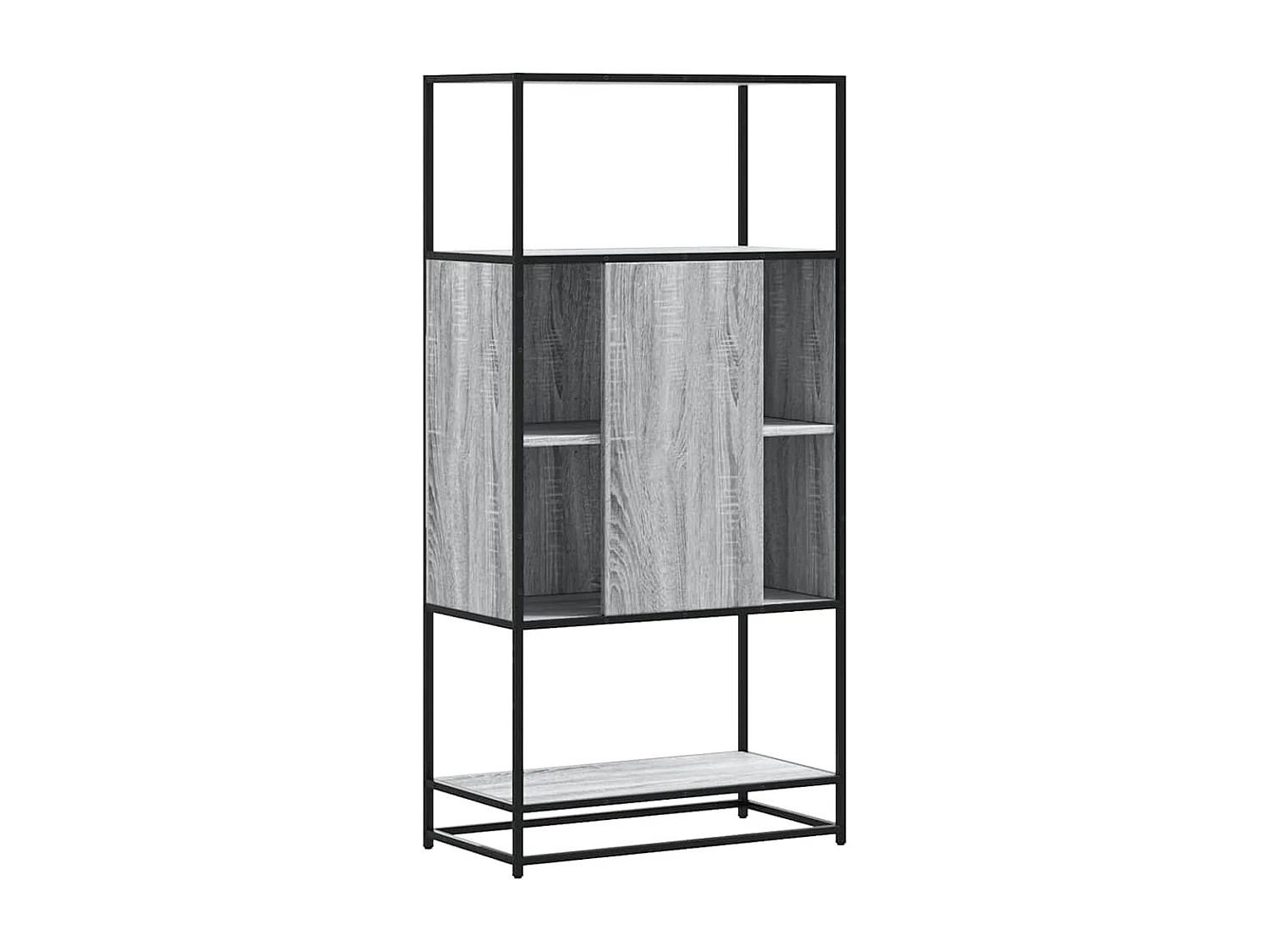 Buffet haut sonoma gris 68x35x139 cm bois d'ingénierie et métal