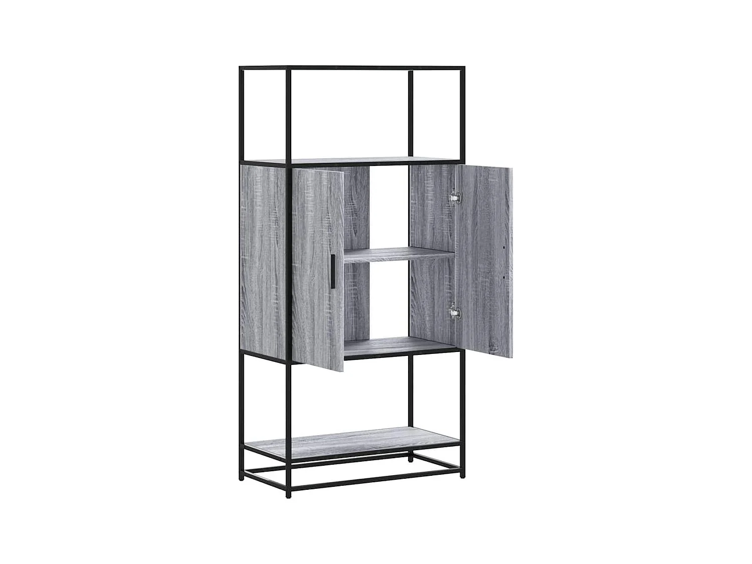 Buffet haut sonoma gris 68x35x139 cm bois d'ingénierie et métal