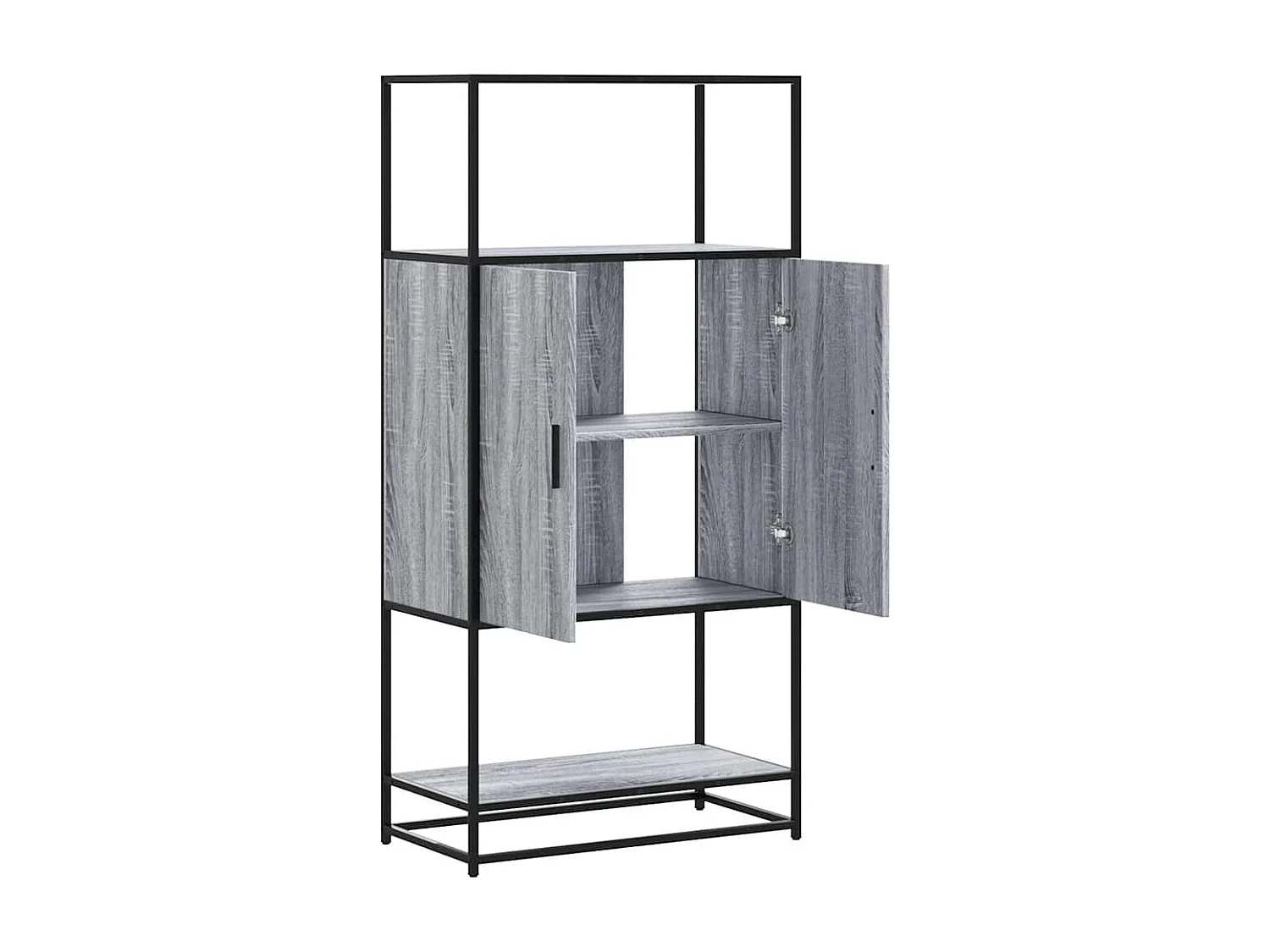 Buffet haut sonoma gris 68x35x139 cm bois d'ingénierie et métal