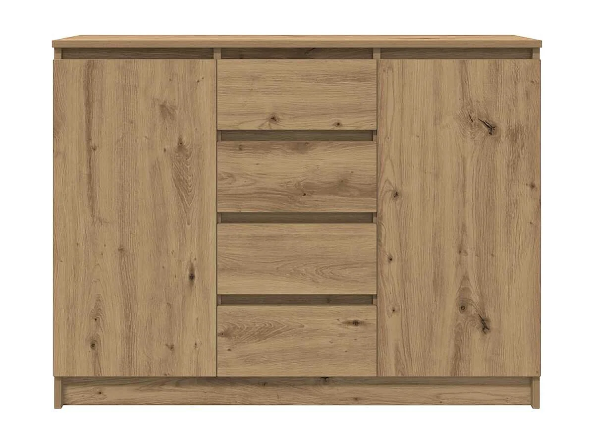 Buffet et tiroirs chêne artisanal 100,5x35x76cm bois ingénierie
