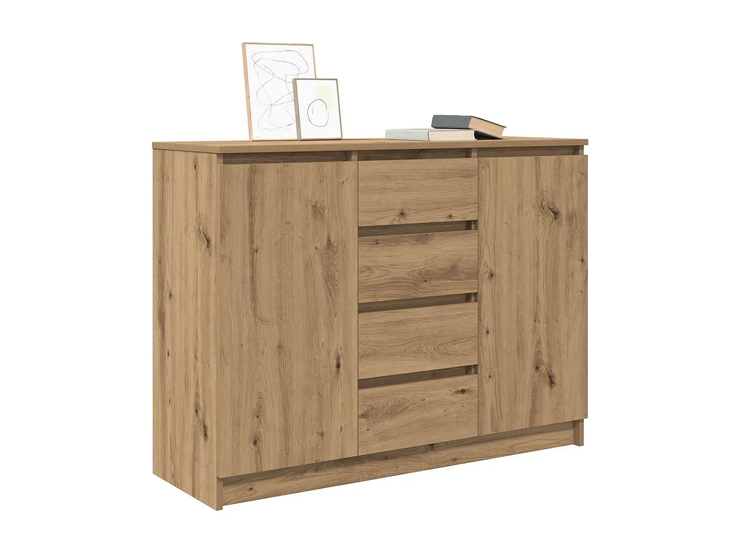 Aparador com gavetas derivados de madeira carvalho artisiano