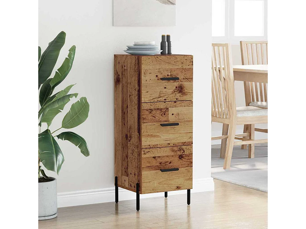 Buffet Bois ancien 34 x 34,5 x 90 cm Bois d'ingénierie