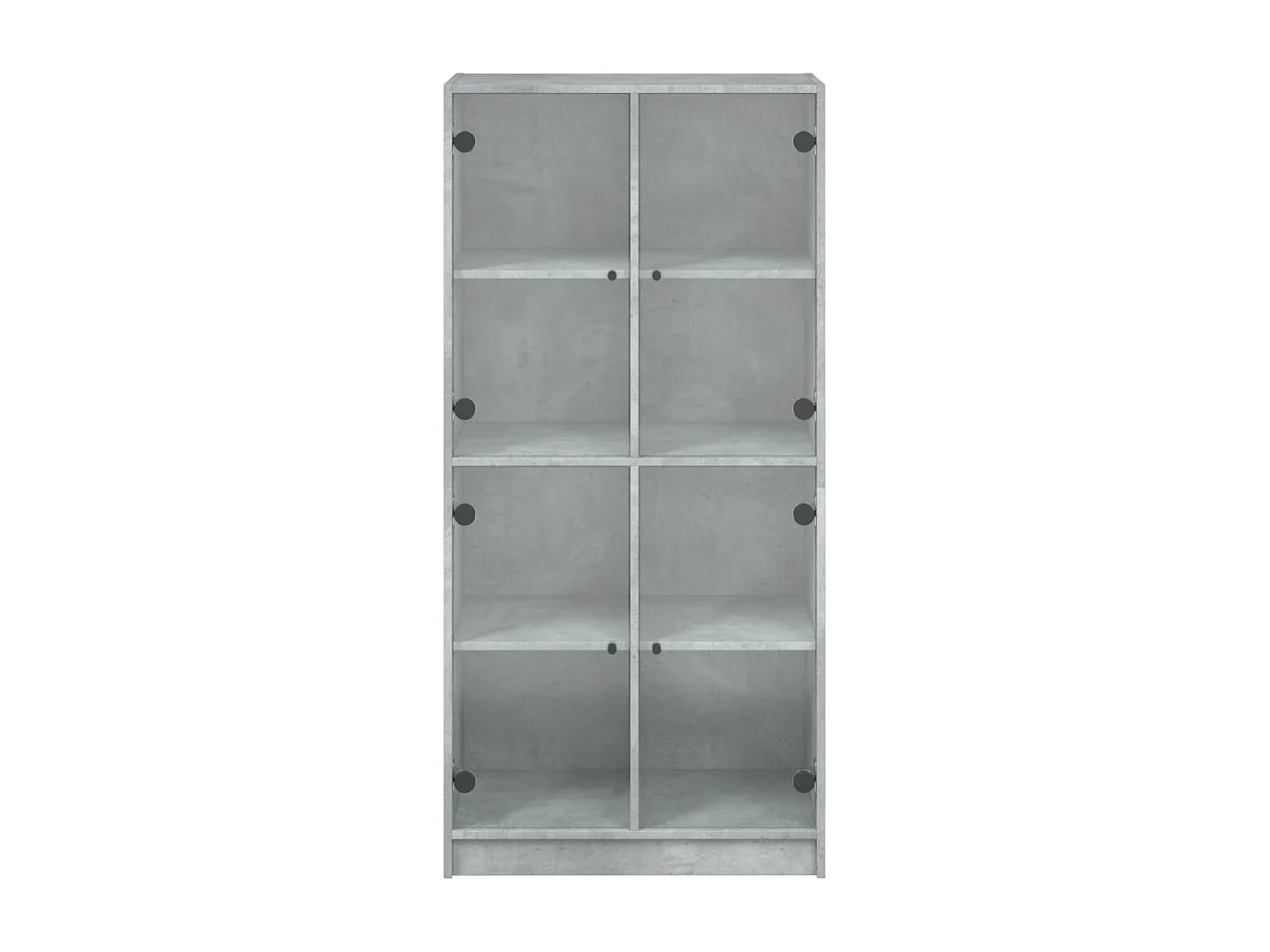 Buffet haut avec portes gris béton 68x37x142 cm bois ingénierie