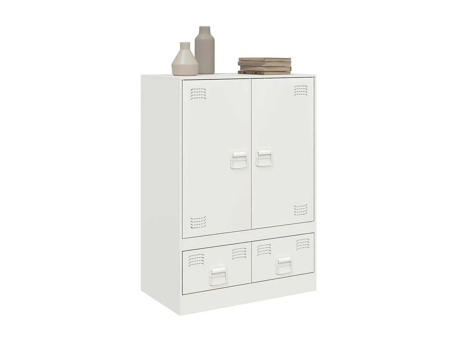 Hoge kast 67x39x95 cm staal wit