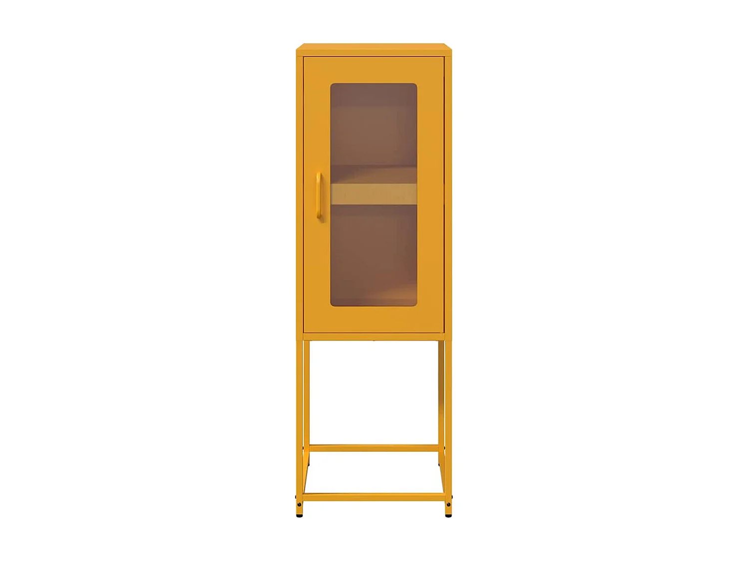 Buffet jaune moutarde 36x39x107 cm acier laminé à froid