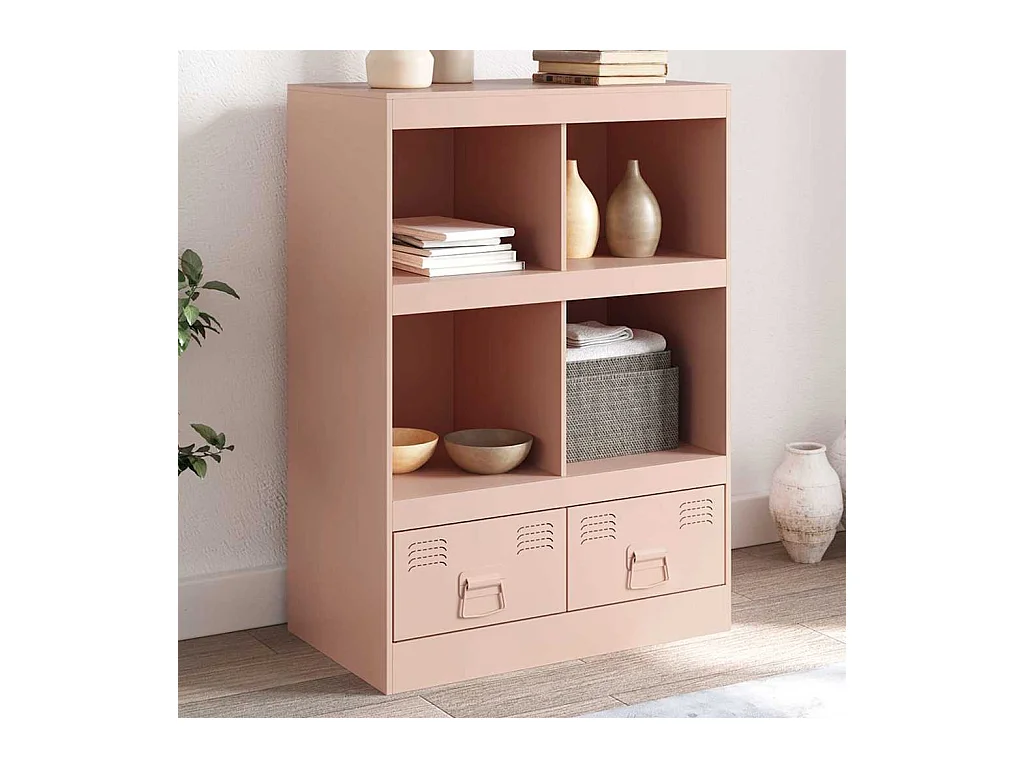 Aparador de acero rosa 67x39x95 cm