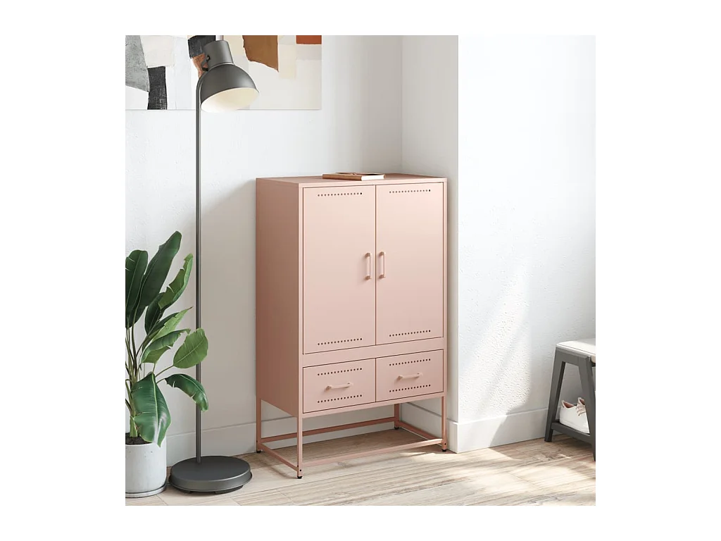 Buffet haut rose 68x39x111,5 cm acier