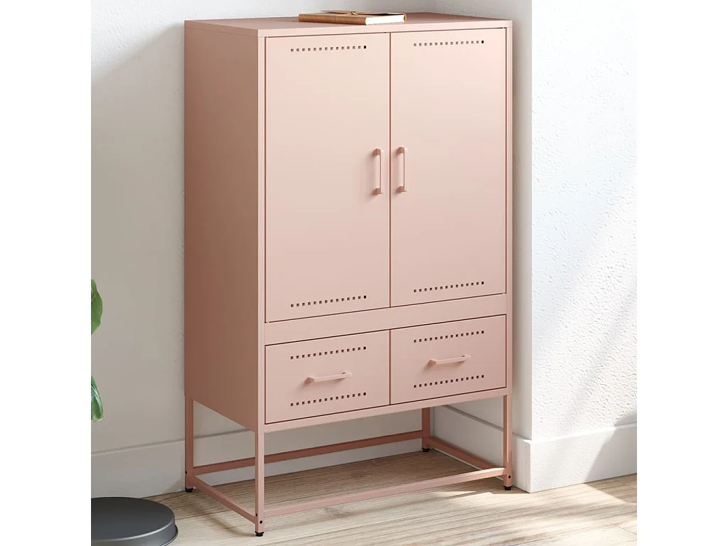 Buffet haut rose 68x39x111,5 cm acier