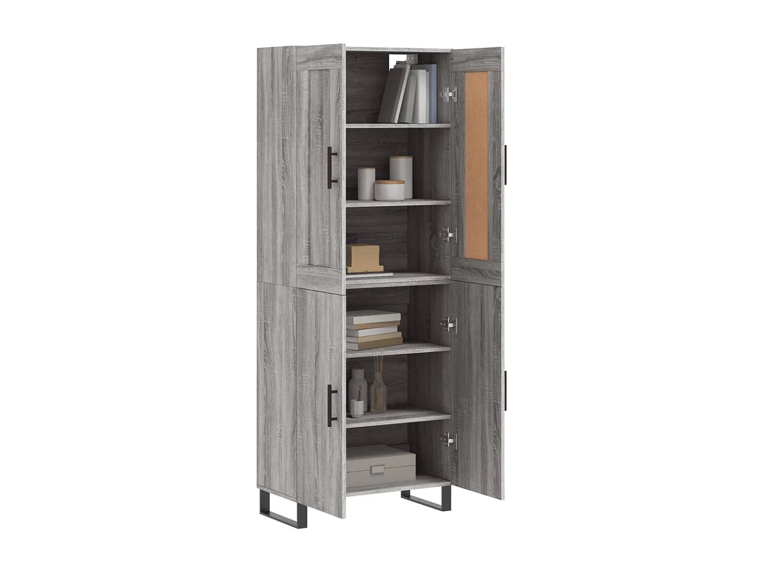 Armário alto 69,5x34x180 cm derivados de madeira sonoma cinza