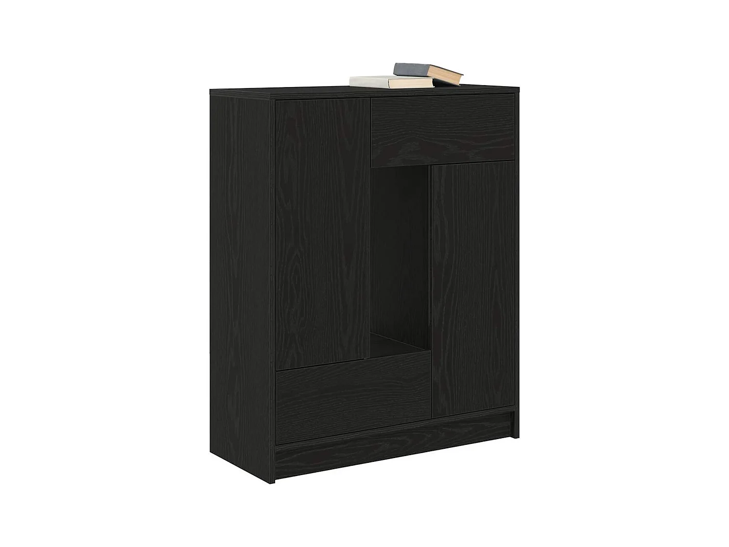 Buffet avec tiroirs et portes chêne noir 73x31x90 cm