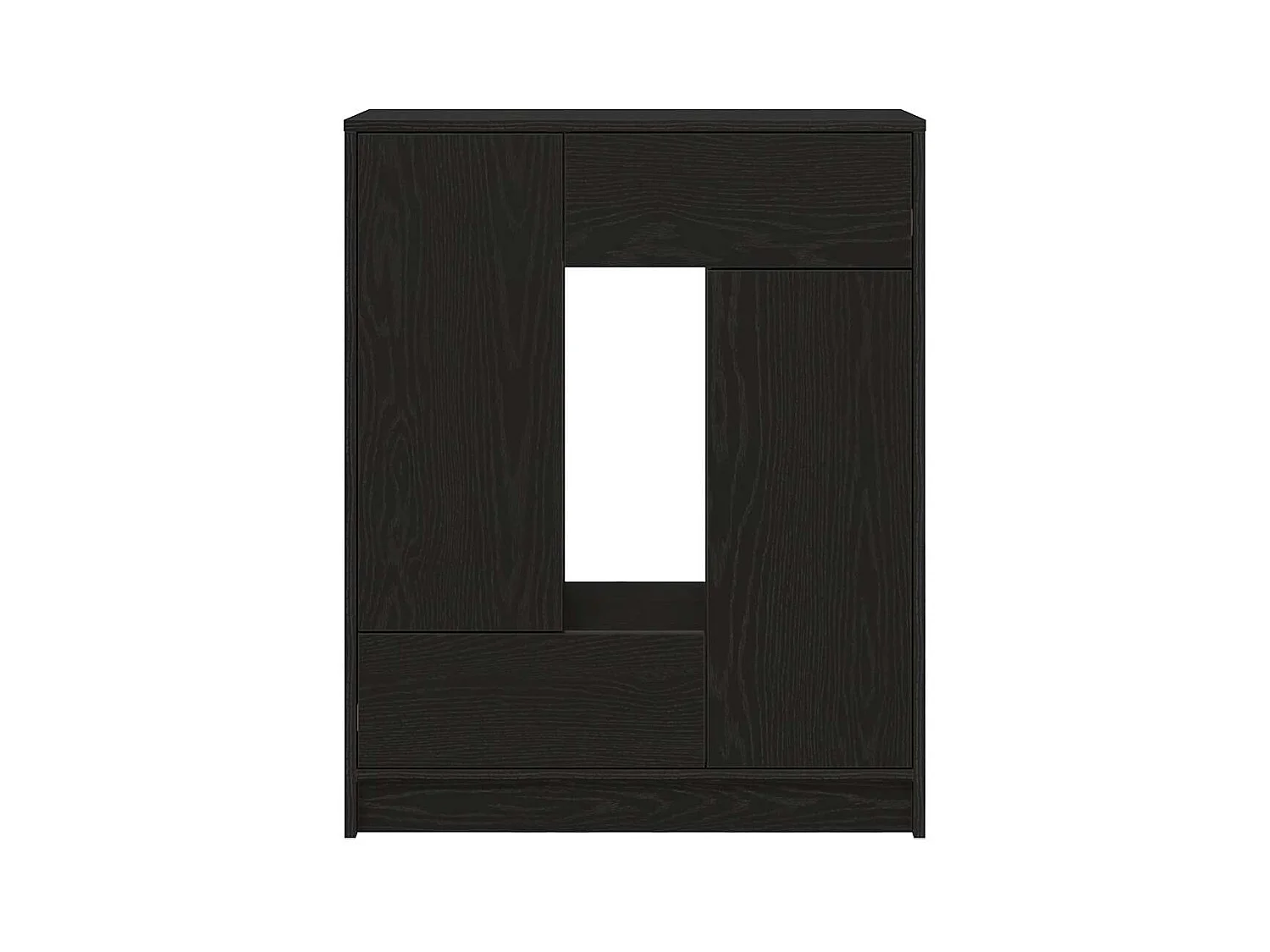 Buffet avec tiroirs et portes chêne noir 73x31x90 cm