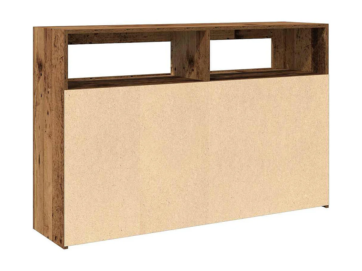 Buffet et lumières LED vieux bois 115,5x30x75cm bois ingénierie