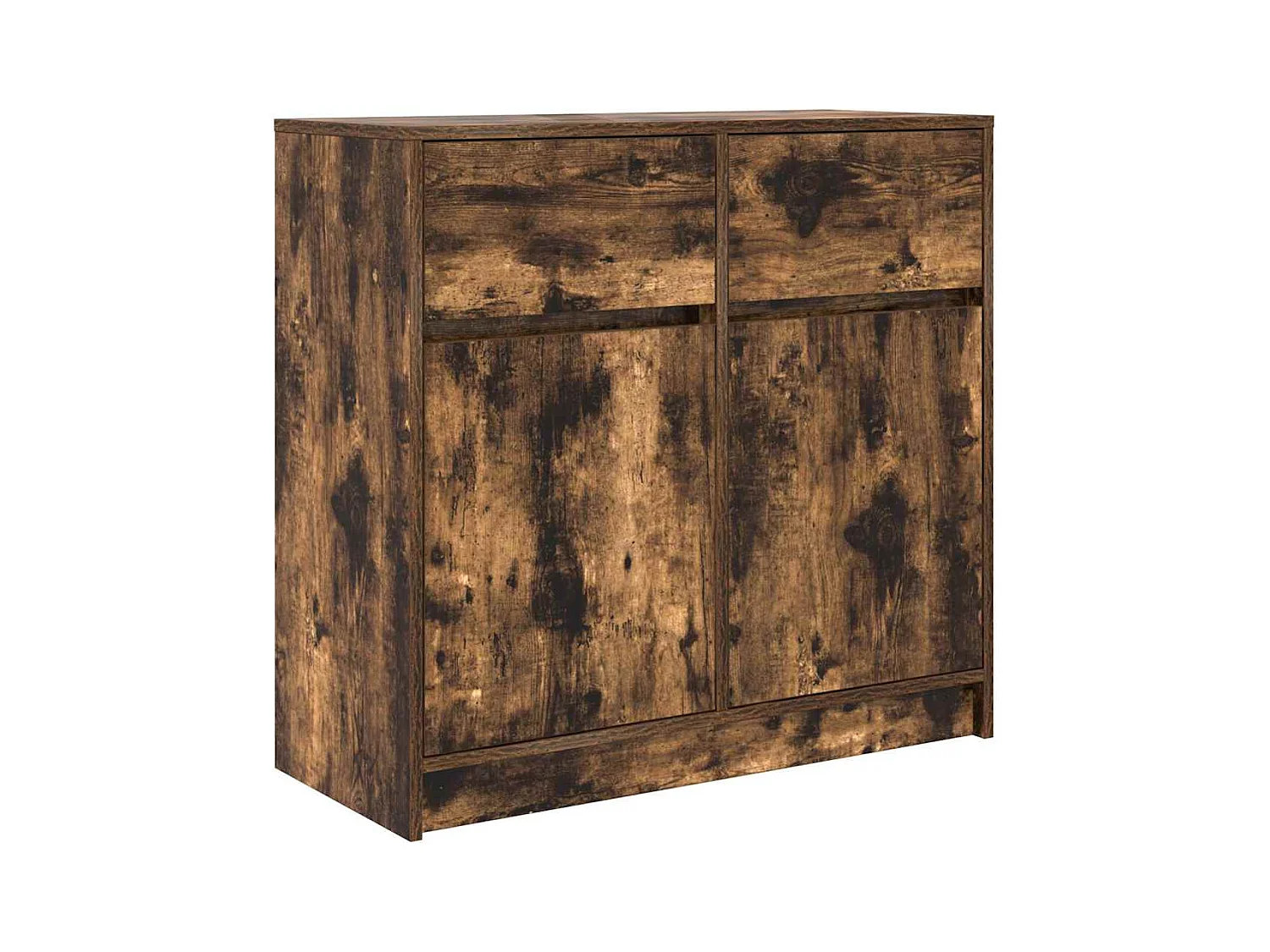 Buffet avec tiroir chêne fumé 80x34x76 cm bois d'ingénierie