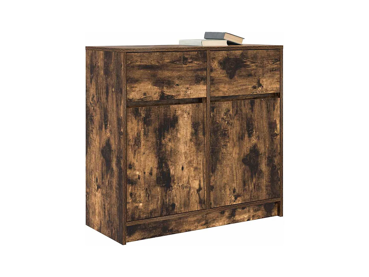 Buffet avec tiroir chêne fumé 80x34x76 cm bois d'ingénierie