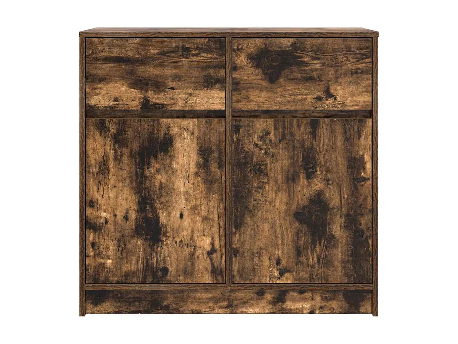 Buffet avec tiroir chêne fumé 80x34x76 cm bois d'ingénierie