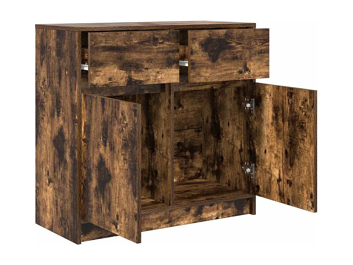 Dressoir met lade 80x34x76 cm spaanplaat gerookt eikenkleurig