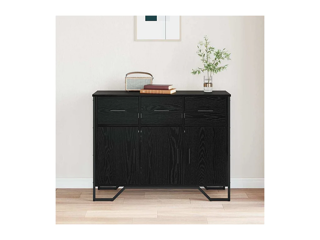 Buffet Chêne noir 97 x 32.5 x 74.5 cm Bois d'ingénierie