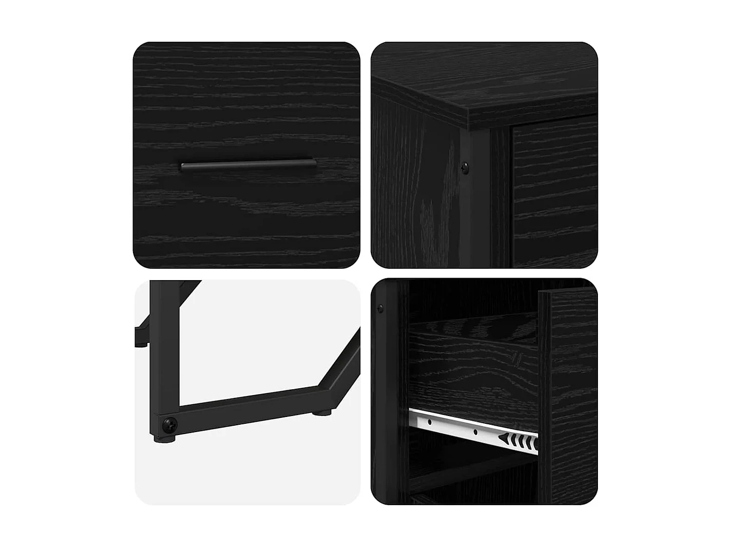 Buffet Chêne noir 97 x 32.5 x 74.5 cm Bois d'ingénierie