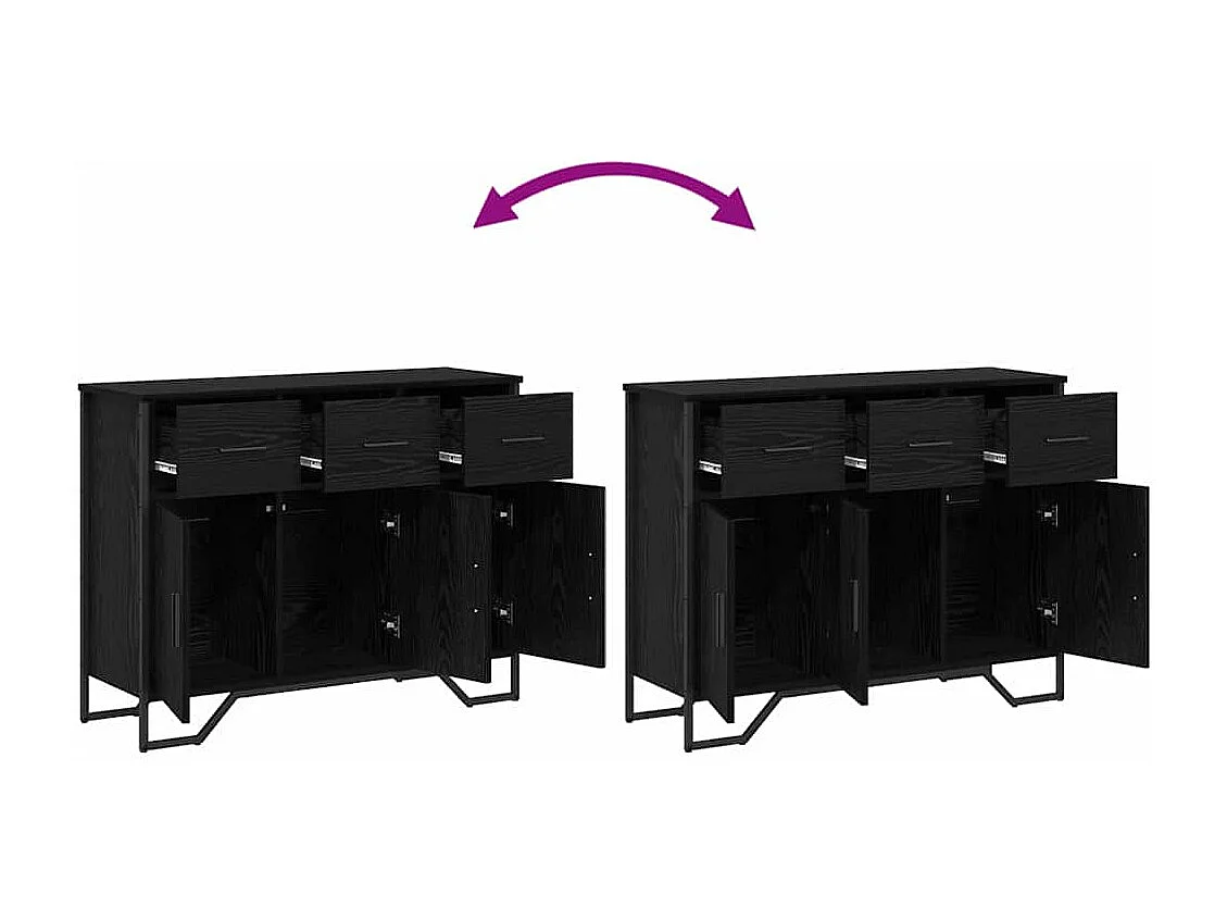 Buffet Chêne noir 97 x 32.5 x 74.5 cm Bois d'ingénierie