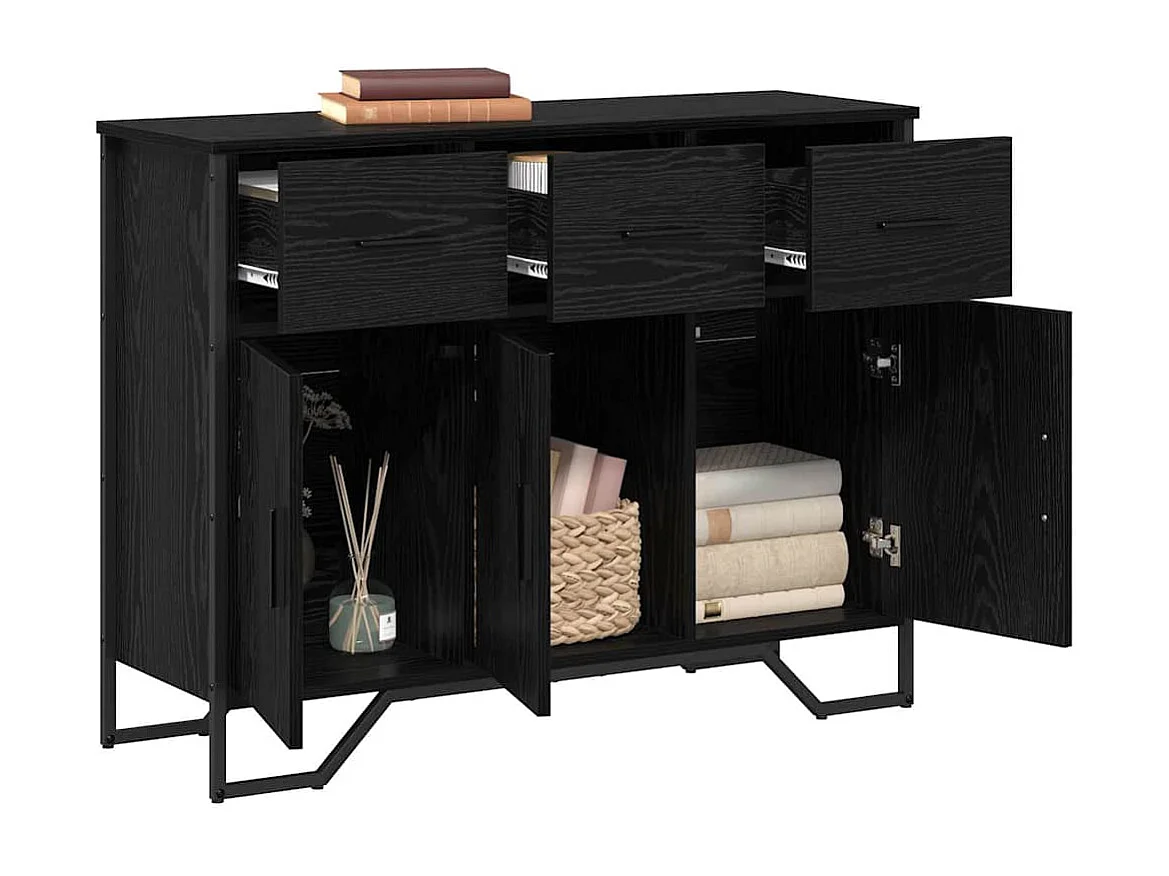 Buffet Chêne noir 97 x 32.5 x 74.5 cm Bois d'ingénierie