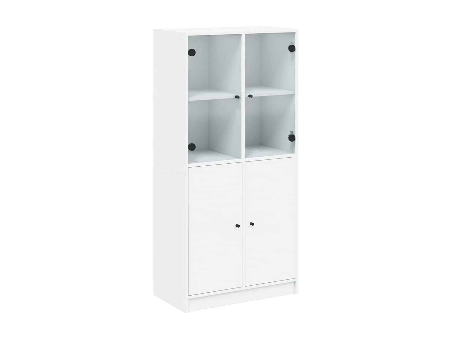 Buffet haut avec portes blanc 68x37x142 cm bois d'ingénierie