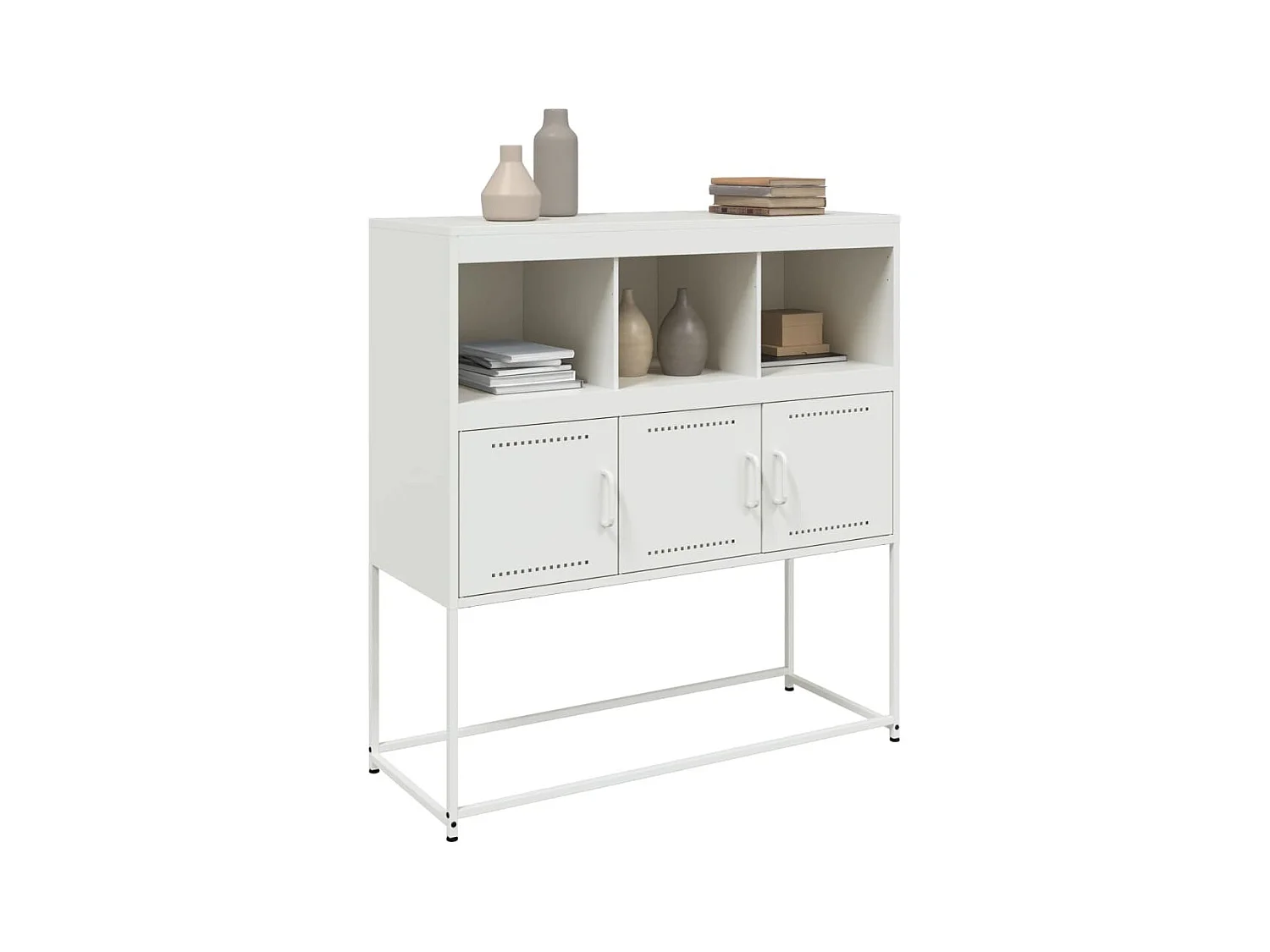 Buffet blanc 100,5x39x107 cm acier