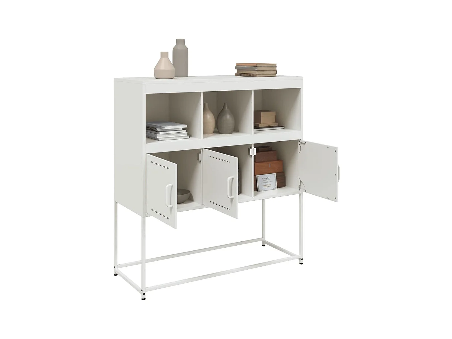 Buffet blanc 100,5x39x107 cm acier