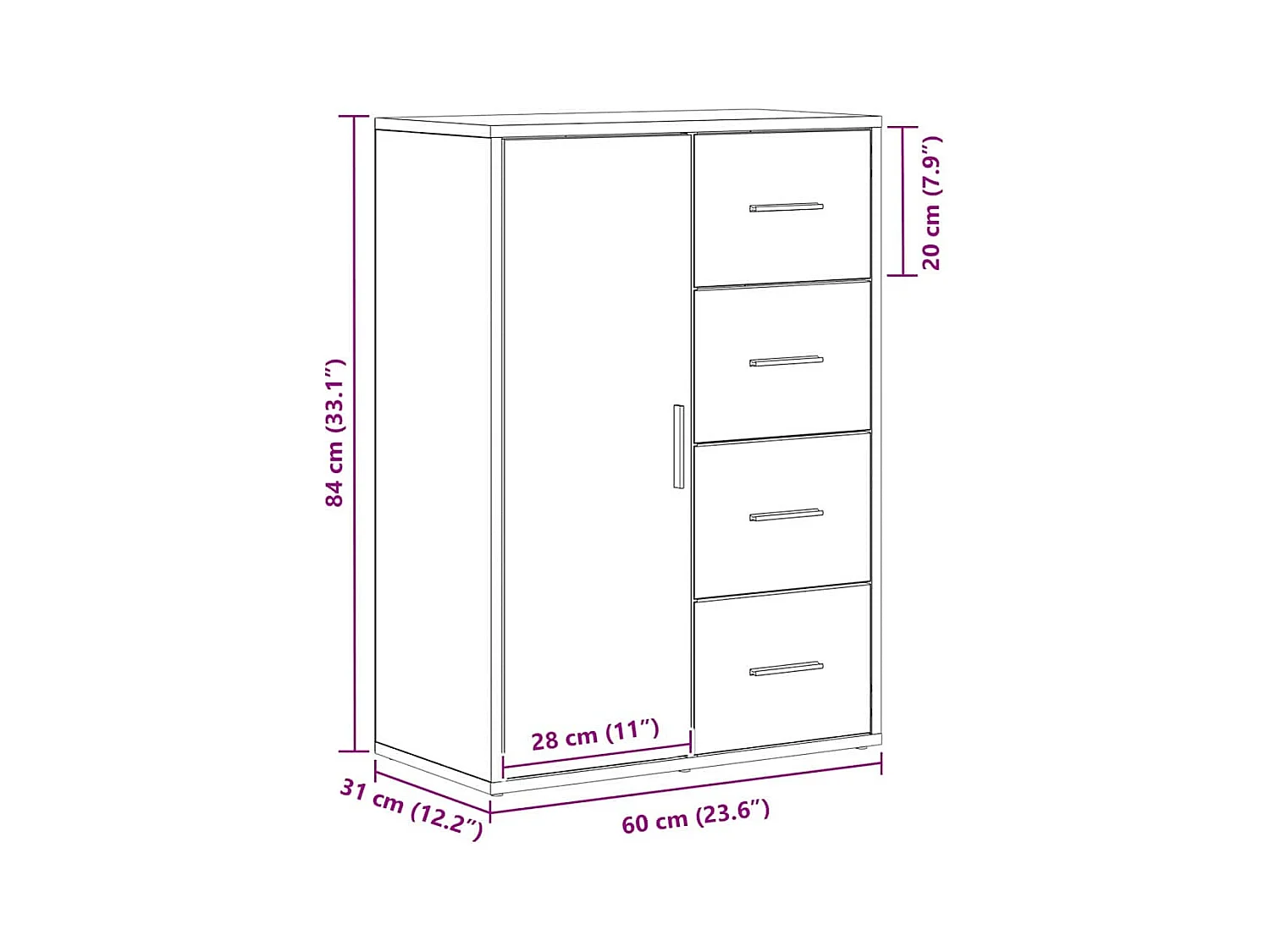 Vitrina Roble artisan 60 x 31 x 84 cm Madera contrachapada