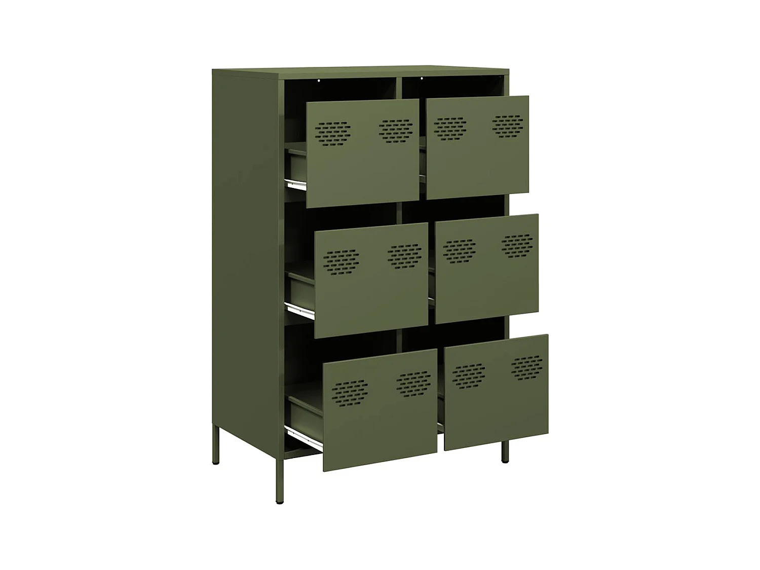 Buffet haut vert olive 68x39x101,5 cm acier