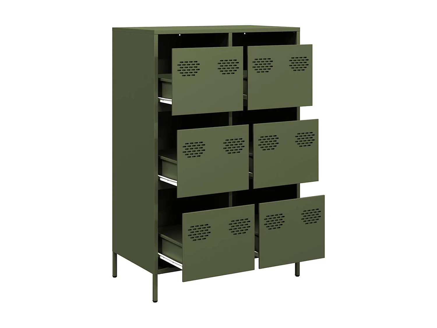 Buffet haut vert olive 68x39x101,5 cm acier