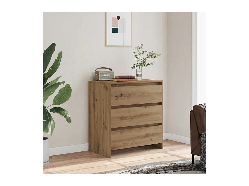 Buffet chêne artisanal 70x41x75 cm bois d'ingénierie