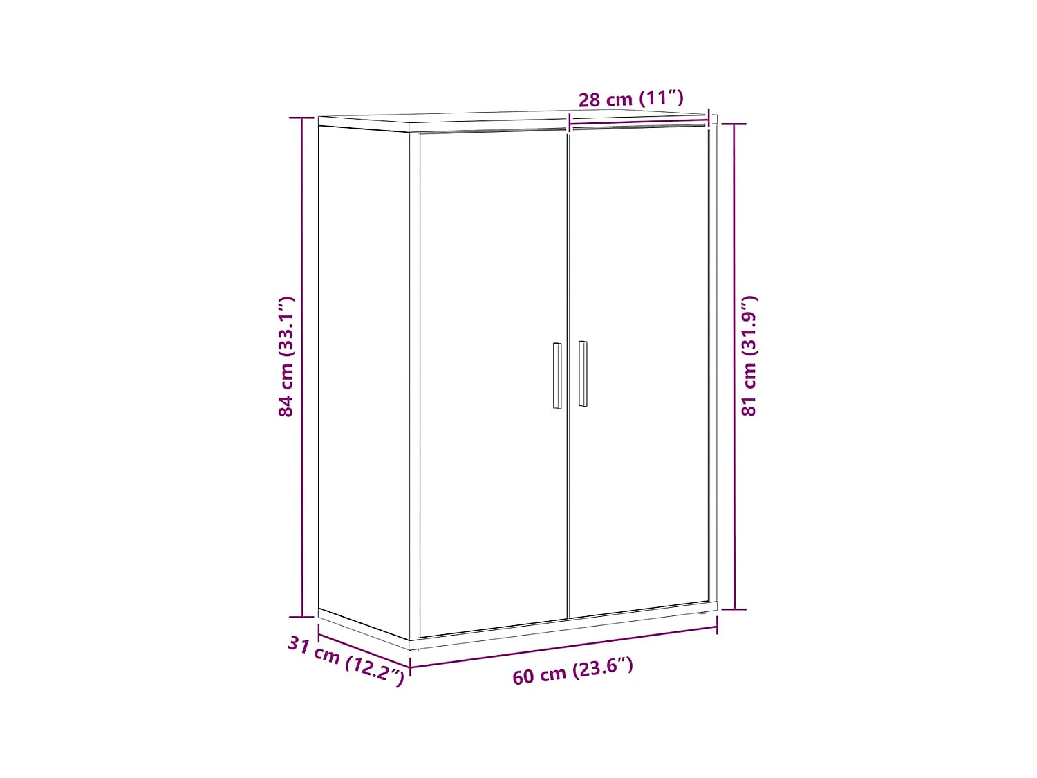 Buffet carvalho artisiano 60 x 31 x 84 cm Madeira processada