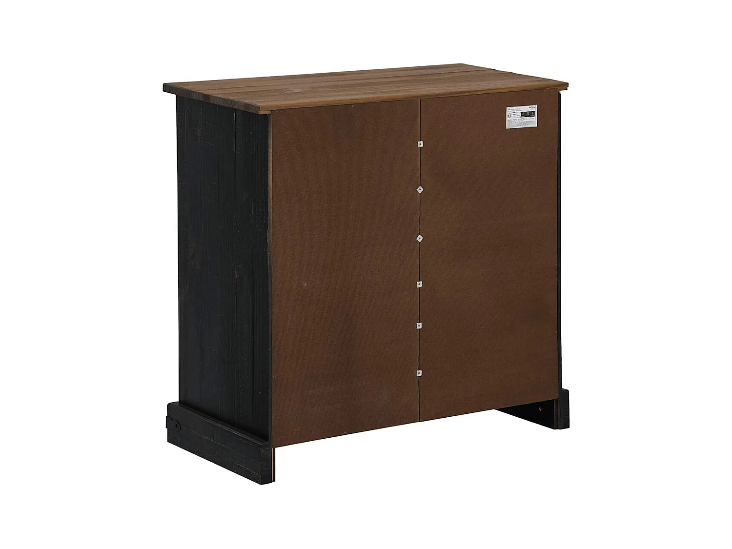 Buffet HALDEN porte coulissante noir 80x40x80 cm bois massif